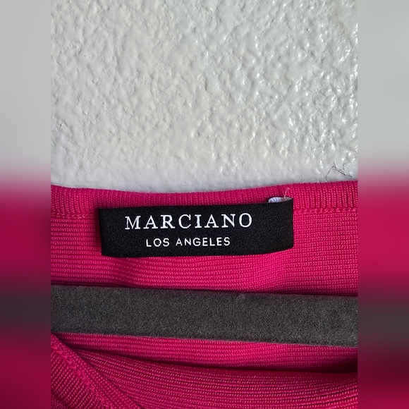 Marciano Pink Sheath Dress Asymmetrical Neckline - Picture 6 of 9